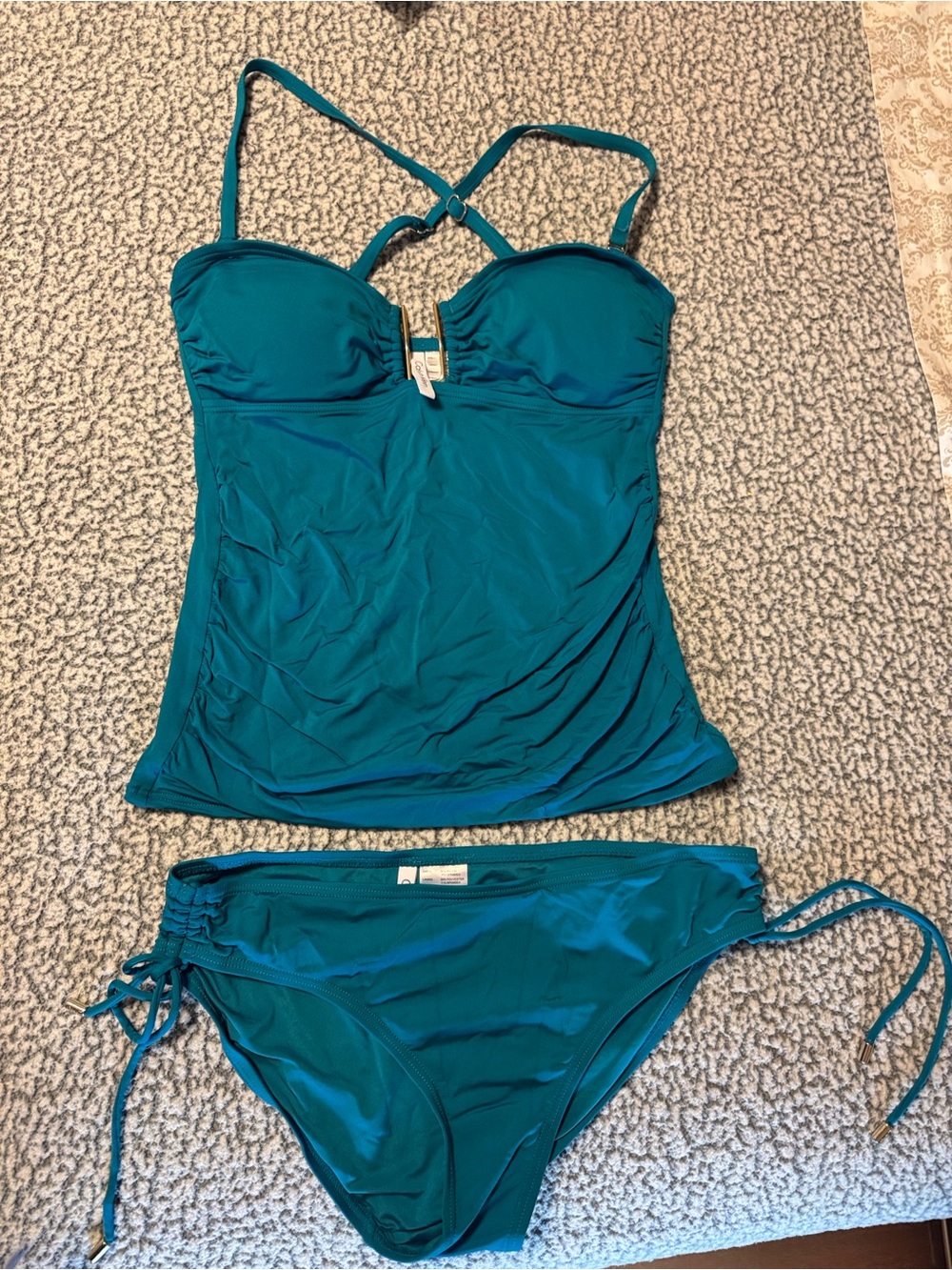 Calvin Klein Teal Women's Tankini and Bikini Set